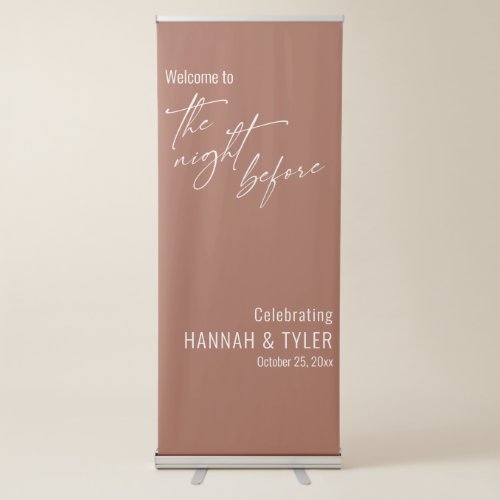 Simple Welcome to The Night Before Terracotta Retractable Banner