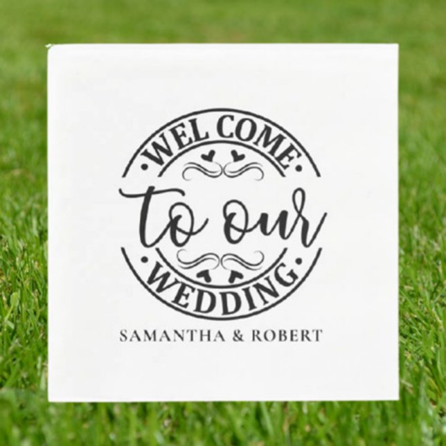 SIMPLE WELCOME WEDDING  NAPKINS (Personalize  napkins effortlessly—add a heartfelt touch today!)