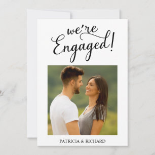 Simple We're Engaged Engagement Announcement Photo