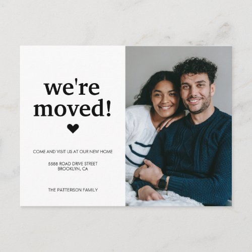 Simple Were Moved Photo Moving Announcement Postcard