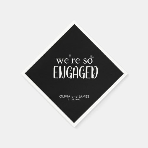 Simple Were So Engaged Diamond Ring Engagement Napkins