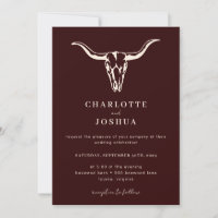 Simple Western Bohemian Cow Skull Photo Wedding