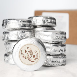 Simple Western Horseshoe Wedding Monogram Dipped Oreo Cookie Favors