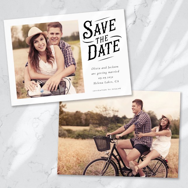 Simple Western Typography Photo Save The Date (Creator Uploaded)