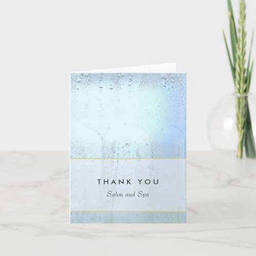 Simple Wet Blue Glass Beauty Salon and Spa Thank You Card