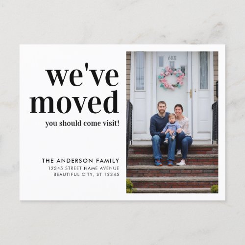 Simple Weve Moved Change of Address Photo Moving Announcement Postcard