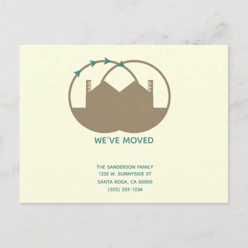 Simple Weve Moved Houses Arrow Business Announcement Postcard