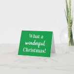 [ Thumbnail: Simple "What a Wonderful Christmas!" Card ]
