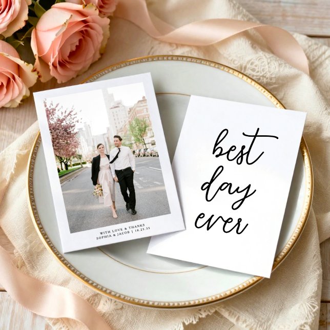 Simple Whimsical Best Day Ever Thank You  Card (Creator Uploaded)
