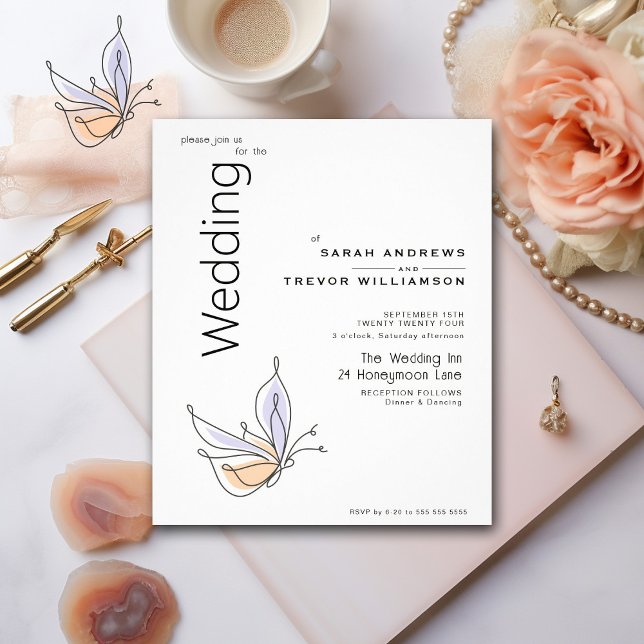 Simple Whimsical Butterfly Coral and Violet Flyer (Creator Uploaded)