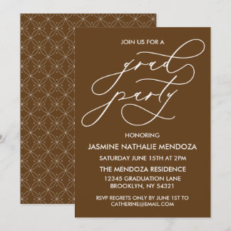 SIMPLE WHIMSICAL CALLIGRAPHY GRADUATION INVITATION