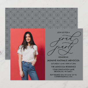 SIMPLE WHIMSICAL CALLIGRAPHY GRADUATION INVITATION