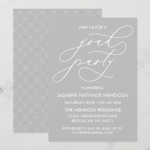 SIMPLE WHIMSICAL CALLIGRAPHY GRADUATION INVITATION