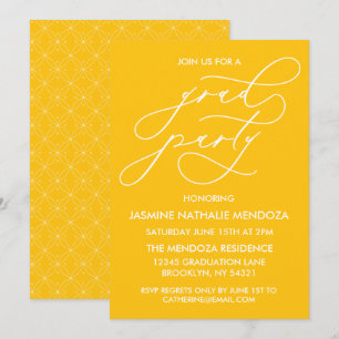 SIMPLE WHIMSICAL CALLIGRAPHY GRADUATION INVITATION