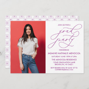 SIMPLE WHIMSICAL CALLIGRAPHY GRADUATION INVITATION