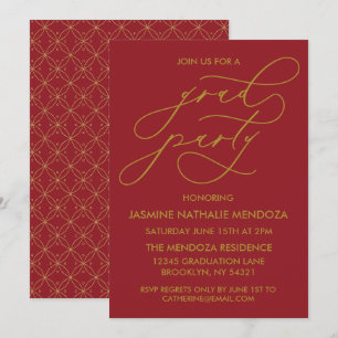 SIMPLE WHIMSICAL CALLIGRAPHY GRADUATION INVITATION
