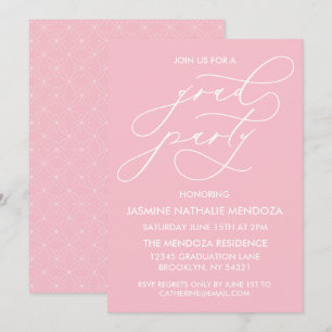 SIMPLE WHIMSICAL CALLIGRAPHY GRADUATION INVITATION