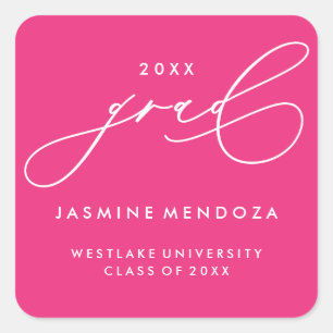 SIMPLE WHIMSICAL CALLIGRAPHY GRADUATION STICKER