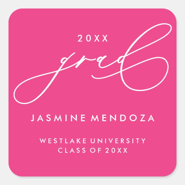 SIMPLE WHIMSICAL CALLIGRAPHY GRADUATION STICKER (Front)