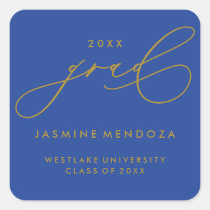 SIMPLE WHIMSICAL CALLIGRAPHY GRADUATION STICKER