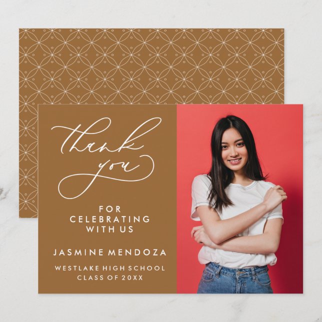 SIMPLE WHIMSICAL CALLIGRAPHY GRADUATION THANK YOU (Front/Back)