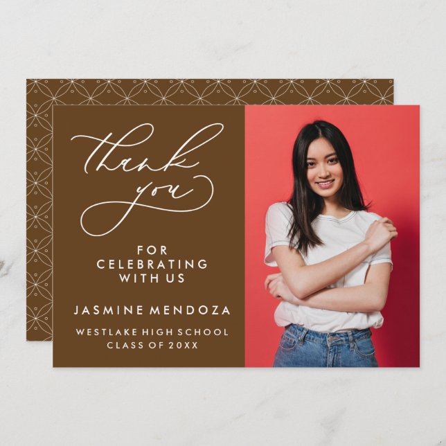 SIMPLE WHIMSICAL CALLIGRAPHY GRADUATION THANK YOU (Front/Back)