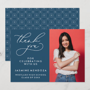 SIMPLE WHIMSICAL CALLIGRAPHY GRADUATION THANK YOU CARD