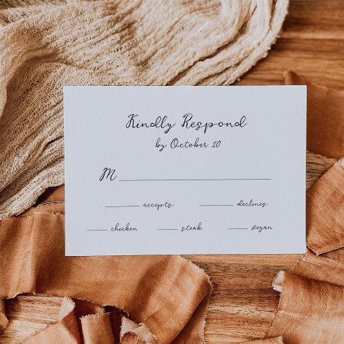 Simple Whimsical Handwritten Script  Wedding RSVP Card