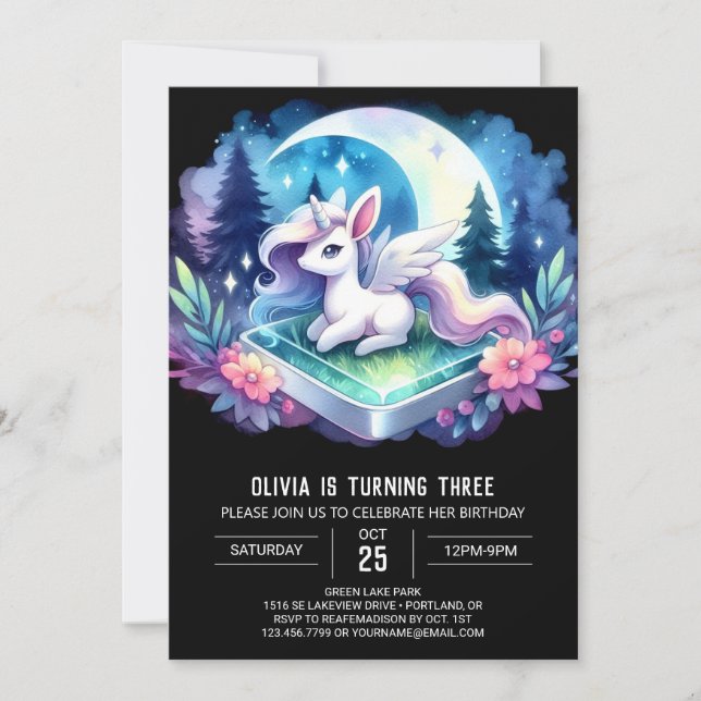 Simple Whimsical Horse Birthday Invitation (Front)
