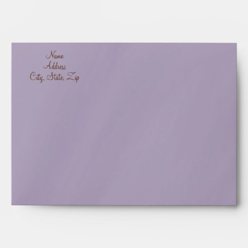 Simple Whimsical Purple Brown Return Address Envelope