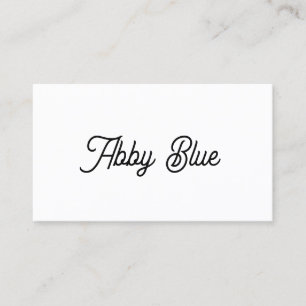 Simple Whimsical Script Font Business Card