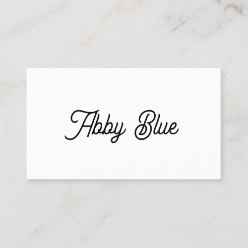 Simple Whimsical Script Font  Business Card