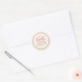 Simple Whimsical Script Fun Cute Party Treat  Classic Round Sticker (Envelope)