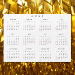 Simple White 2025 Yearly Full Year Calendar Magnet<br><div class="desc">Custom,  beautiful elegant script typography,  simple plain black and white,  2025 full year,  home room office decor,  cool,  thin,  postcard size,  yearly calendar magnet,  for any magnetic surface at home or office. Makes a great custom gift for friends,  family,  peers,  co-workers,  for holidays,  christmas,  new years.</div>