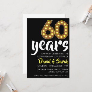 simple white 60th wedding anniversary invitations