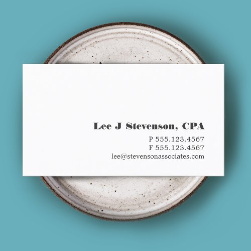 Simple White Accountant Business Card