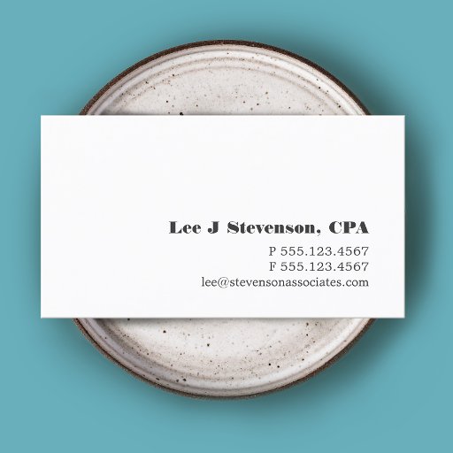 Customizable Simple White Accountant Business Card