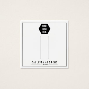 Simple White Add Your Logo Hair Clip Display Card