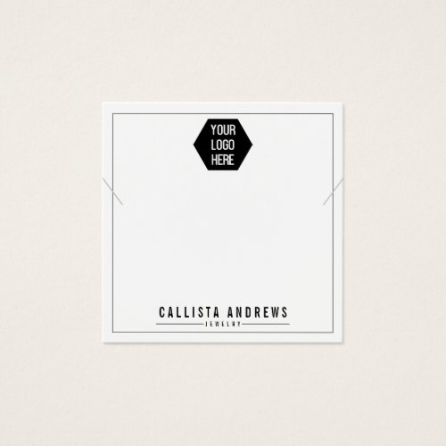 Simple White Add Your Logo Necklace Display Card