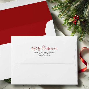Simple White and Berry Red 4x6 Return Address Envelope