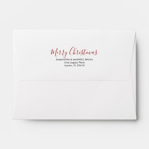 Simple White and Berry Red 4x6 Return Address Envelope