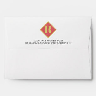 Simple White and Berry Red 5x7 Return Address Envelope