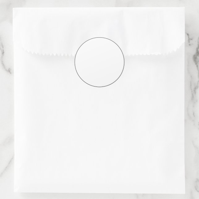 Simple White and Black Border Blank Classic Round Sticker (Bag)