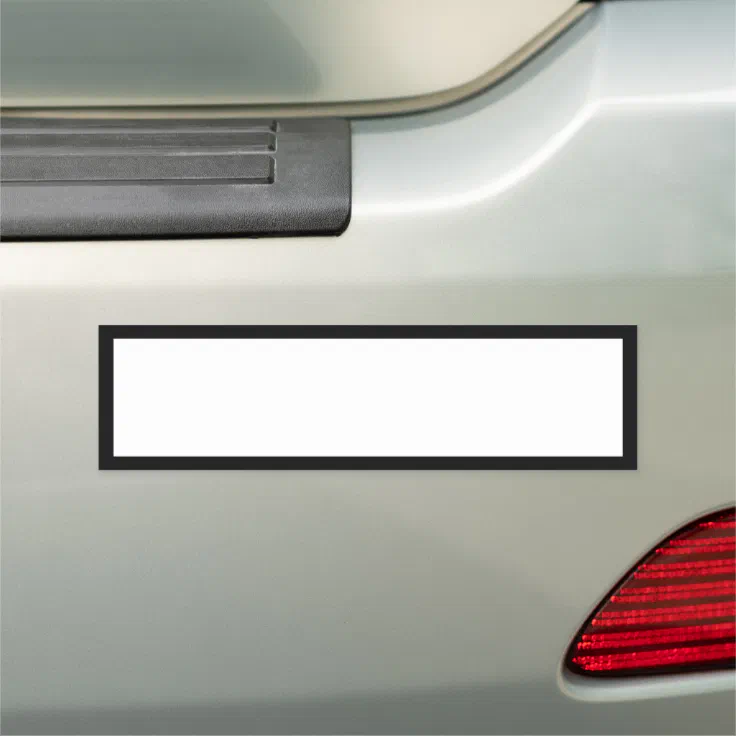 Simple White and Black Border Blank Template Car Magnet | Zazzle