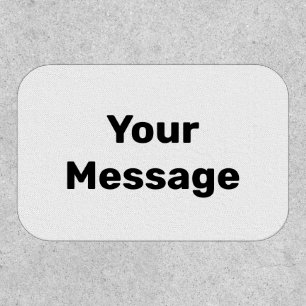 Simple White and Black Cursive Name Text Template Patch