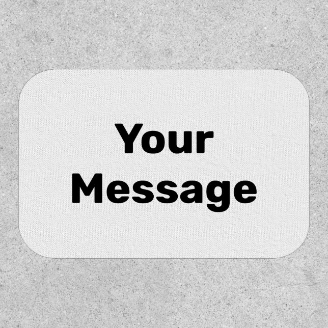 Simple White and Black Cursive Name Text Template Patch (Front)