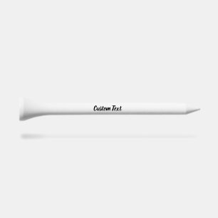 Simple White and Black Cursive Script Text Golf Tees
