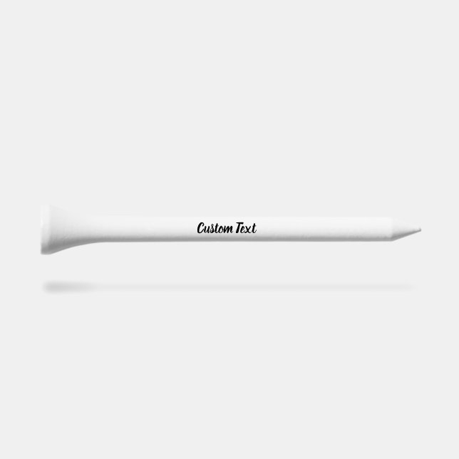 Simple White and Black Cursive Script Text Golf Tees (Side (Horz))