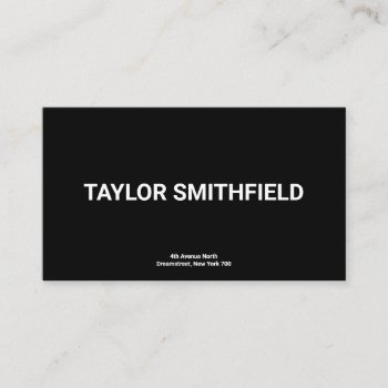 Simple White And Black Custom Type Font Modern Business Card by TwoTravelledTeens at Zazzle