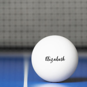 Simple White and Black Name Script Text Template Ping Pong Ball